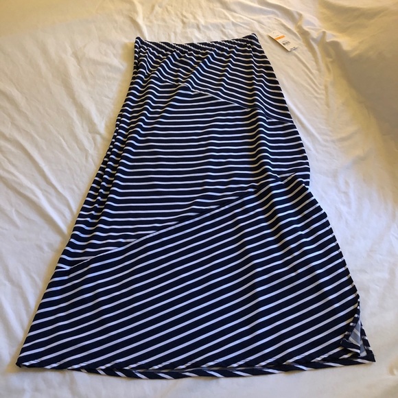 Kim Rogers Bias Striped Maxi Skirt Size Small NWT - Picture 3 of 11